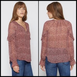 EUC Joie Agneta Silk Top in Port Wine